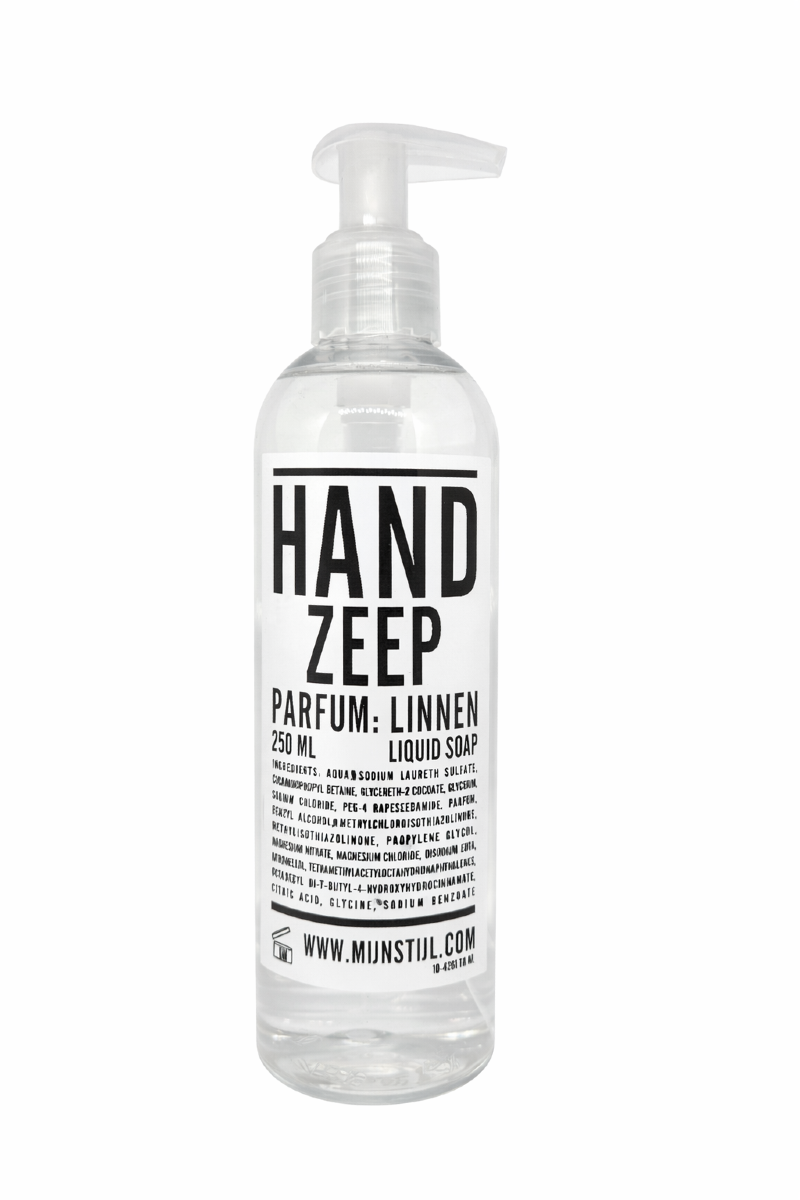 Handzeep transparant parfum Linnen 250 ml (wit etiket)