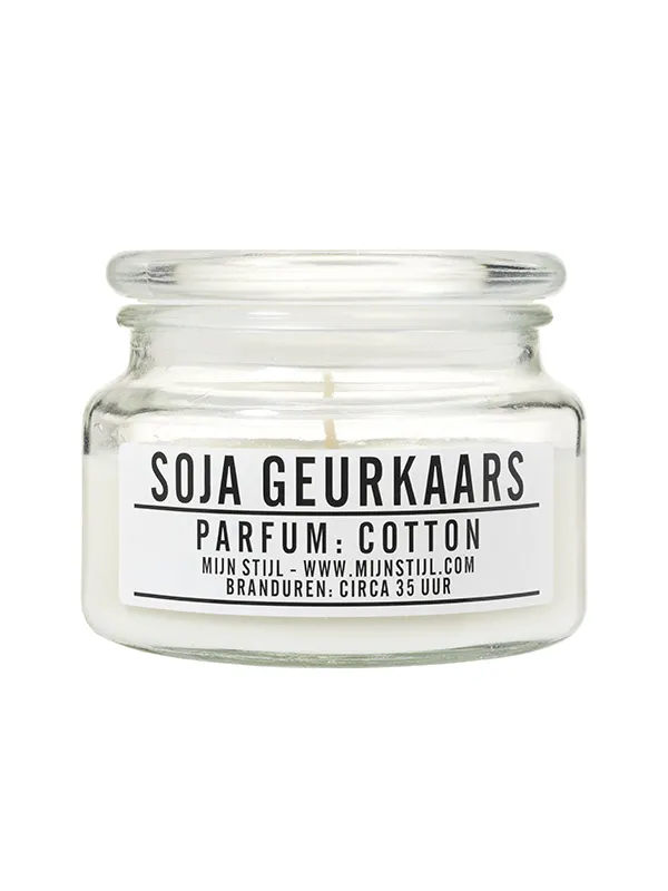 Geurkaars glas Cotton soja-basis
