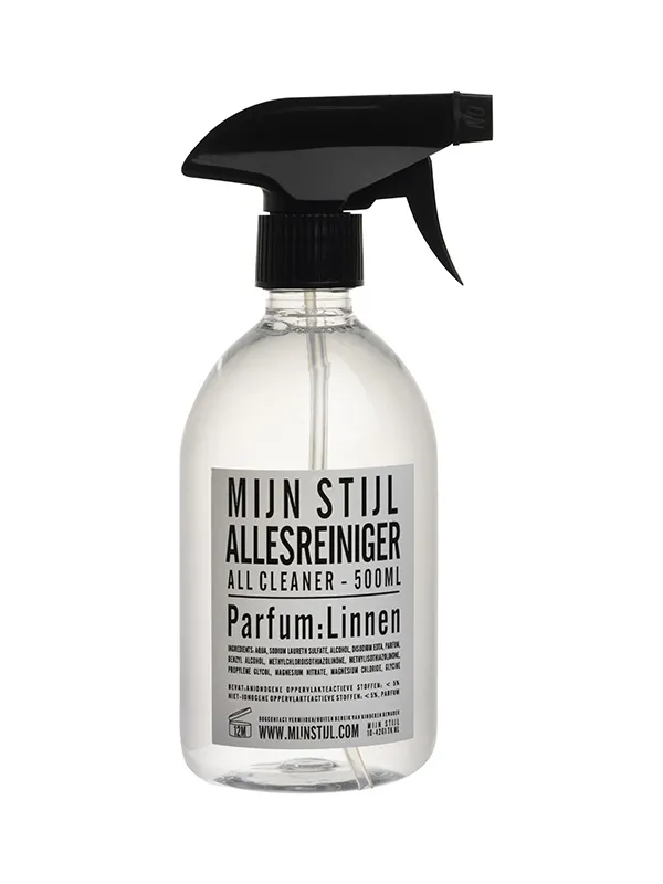 Allesreiniger parfum Linnen wit/zwarte letters 500ml