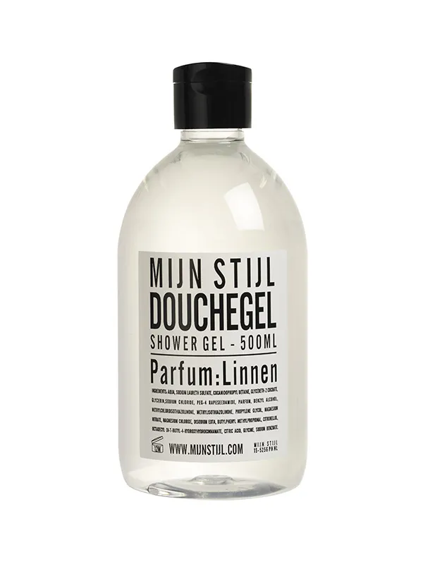 Douchegel parfum Linnen 500 ml wit zwart etiket
