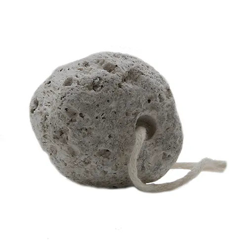 Puimsteen rond grijs met koord