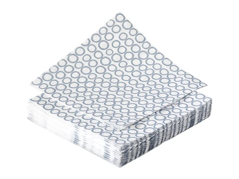 Servet blauw/grijs rondjes