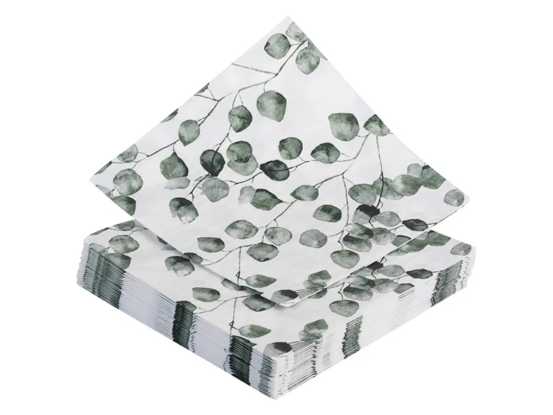 Servet blad groen/grijs