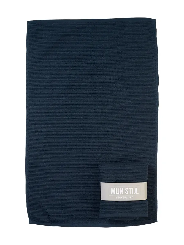 Handdoek (keuken) jeans met banderol