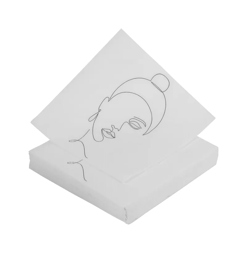 Servet gezicht vrouw wit/zwart