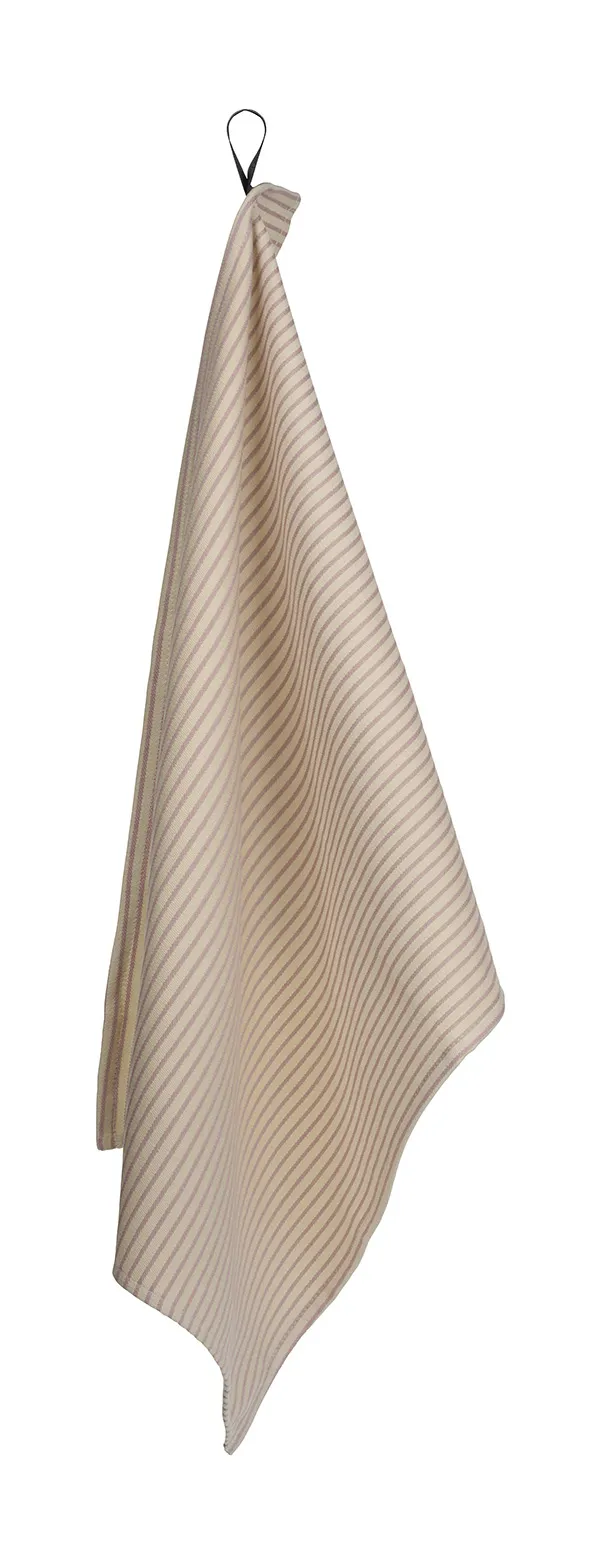 Theedoek oud roze strepen