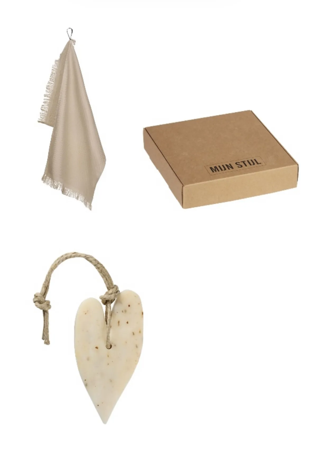 Set wafeldoek, hart XL incl. kadoverpakking