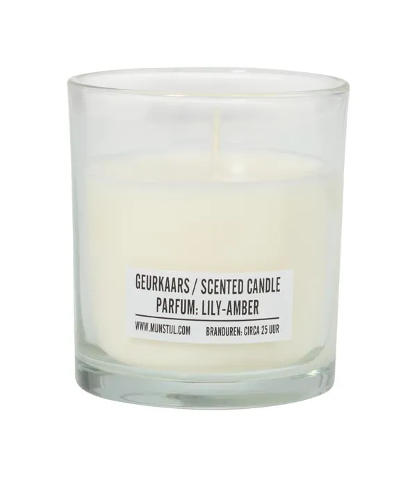 Geurkaars glas parfum Lily Amber