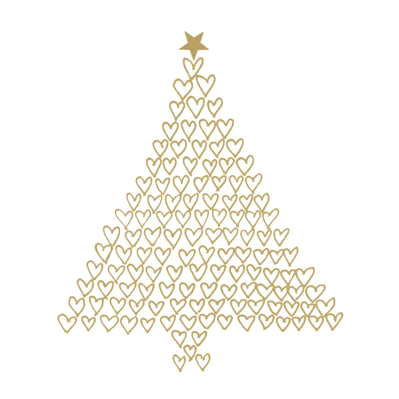 Servet kerstboom goud