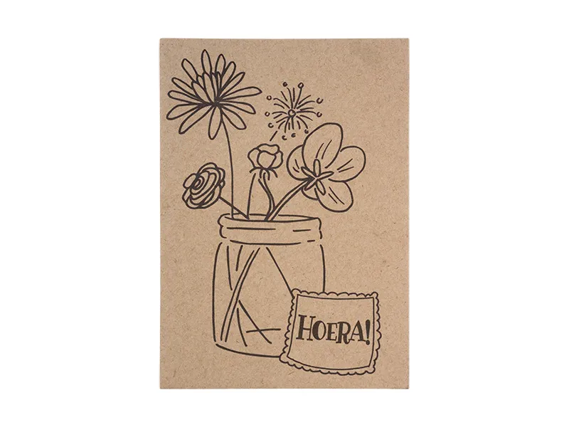 Kaart met wilde bloemenmix hoera