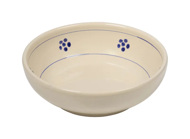 Schaal made in Italy traditionele (stip)bloem blauw 19 cm