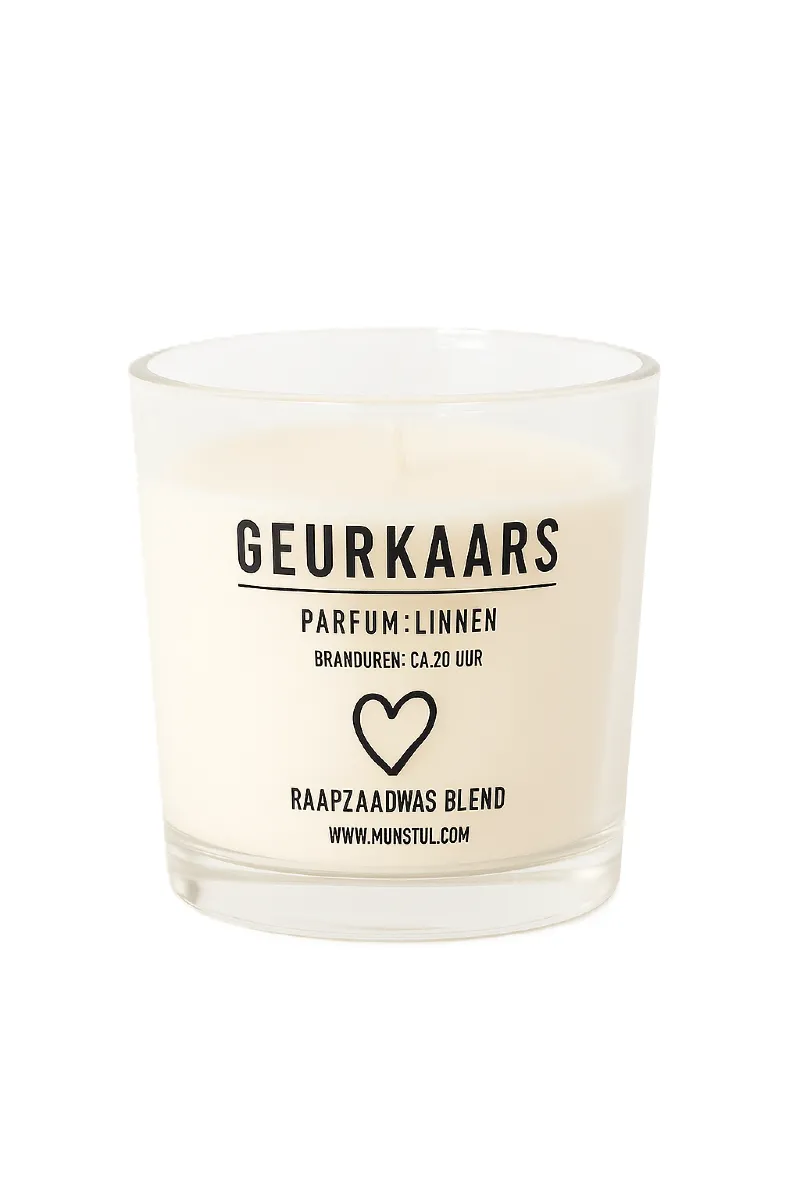 Geurkaars hart parfum linnen