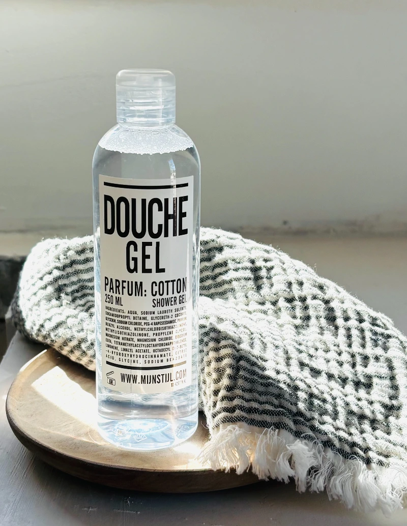 Douchegel transparant parfum Cotton 250 ml (wit etiket)